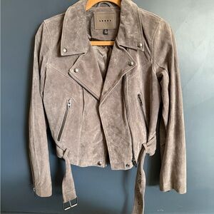 Blank NYC Taupe Suede Leather Jacket